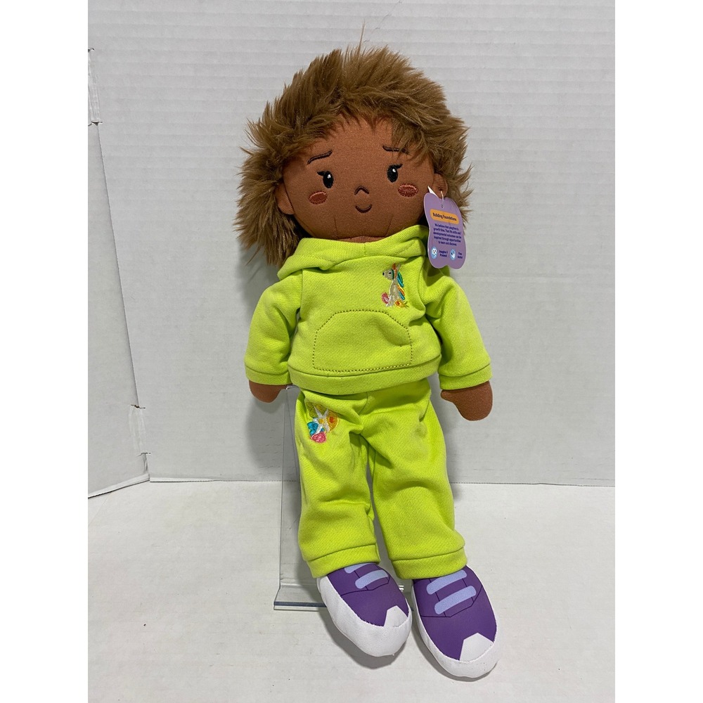 Gigglescape Plush Doll Unisex Neon Lime Green Sweatsuit 15 inch NWT
